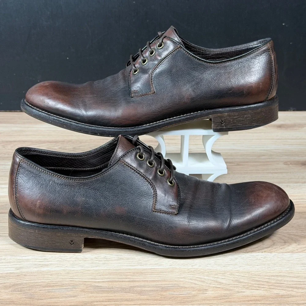 John Varvatos Derby Shoes Mens Size 11 Brown Leather Handmade Italy Y717 202